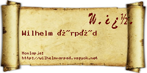 Wilhelm Árpád névjegykártya